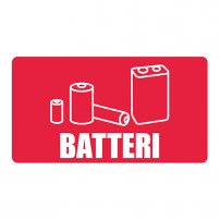 Dekal återvinning Batteri 180x100 mm