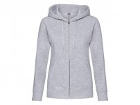 Zip Hoodie FRUIT dam gråmelange 2XL