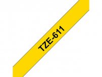 Tape BROTHER TZE611 6mm svart på gul