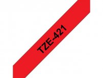 Tape BROTHER TZE421 9mm svart på röd