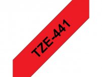 Tape BROTHER TZE441 18mm svart på röd