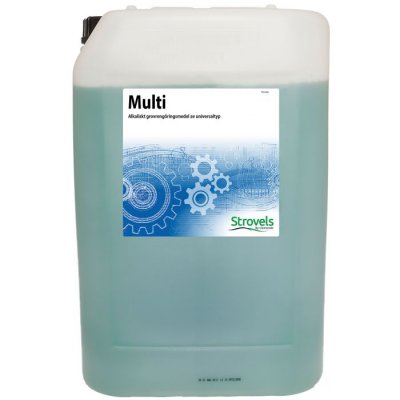 Multi är ett alkaliskt grovrengöringsmedel med extremt bra smuts- och oljelösande egenskaper.
