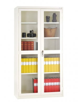 Förvaringsskåp 84 med glasdörrar ink 4 flyttbara hyllor