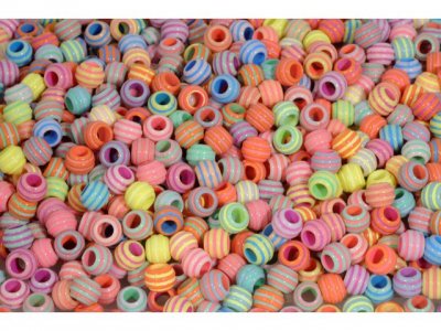 Plastpärla pastell ränder 1500/fp