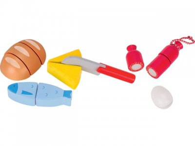 Lekmat I trä 6 delar med kardborre