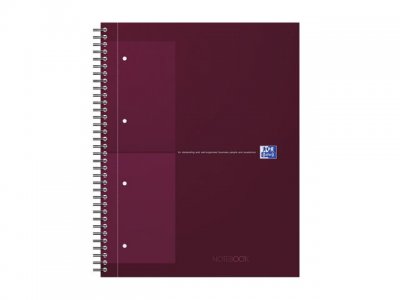 Kollegieblock Oxford Int.A4+ rut. röd