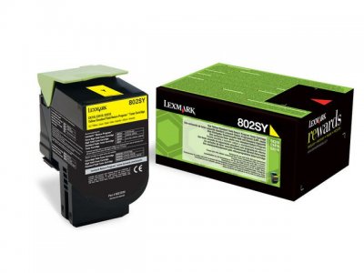 Toner LEXMARK 80C2SM0 802SY gul