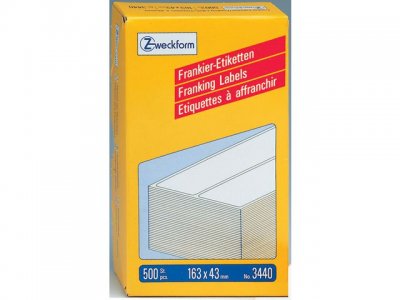Frankeringsetikett 163x43 mm 500/FP