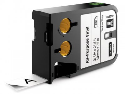 Tape DYMO XTL 19mm Sva på Vit 7m 186875