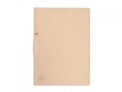 Klämmapp A4 m. plast clips transp. vit