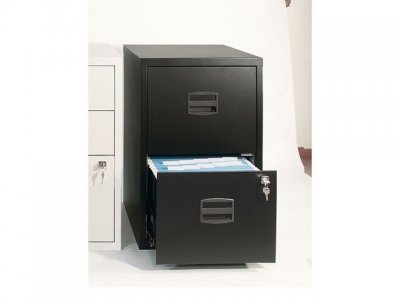 Hängmappsskåp 2 lådor svart