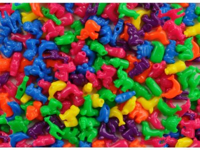 Plastpärla djur med stora hål 250/FP