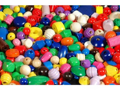 Träpärlmix blandade färger 750g