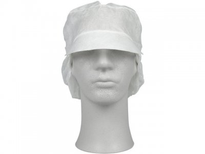 Hårskydd med skärm vit L 100/FP