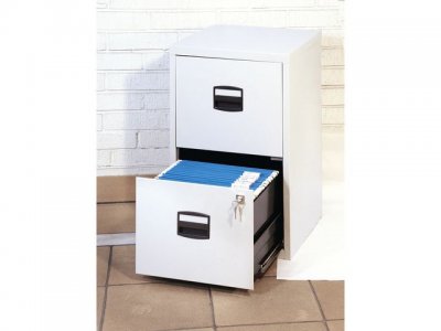 Hängmappsskåp 2 lådor ljusgrå