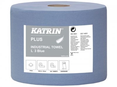 Industritorkrulle Plus L 2-lag blå 350m
