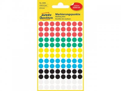 Färgkodningsprick Ø8mm färgmix 416/FP