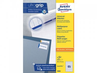 Etikett AVERY 38x21,2mm 6500/FP
