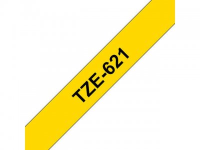 Tape BROTHER TZE621 9mm svart på gul