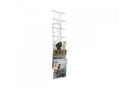 Broschyrställ vägg 7 fack A4 Krom