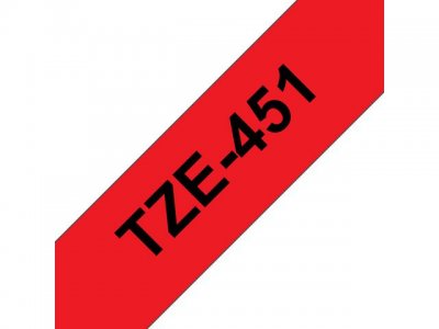 Tape BROTHER TZE451 24mm svart på röd