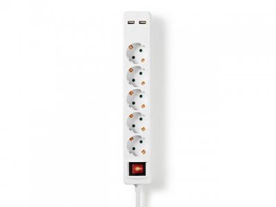 Grenuttag NEDIS 5-väg + 2 USB