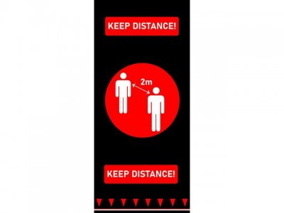 Mattor Håll Avstånd 90x200cm röd/svart