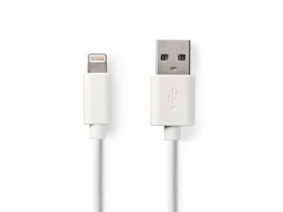 Kabel NEDIS Lightning - USB A 2m Vit