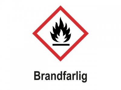 Skylt Brandfarlig A5 Plast