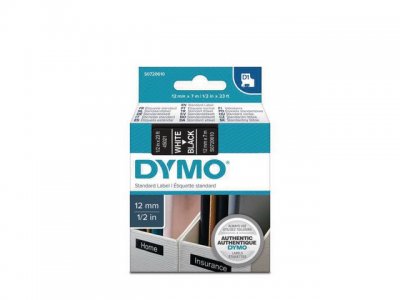 Tape DYMO D1 12mm vit på svart