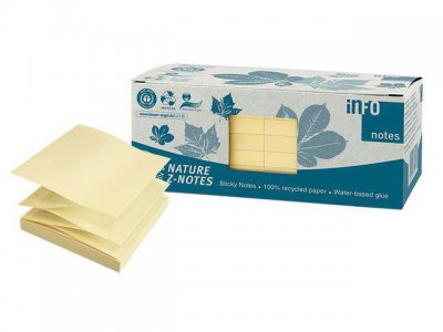 Notes INFO NOTES 75X75mm gul 12/FP