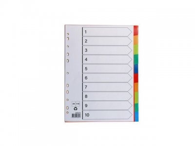 Plastregister otryckta A4 10-fli