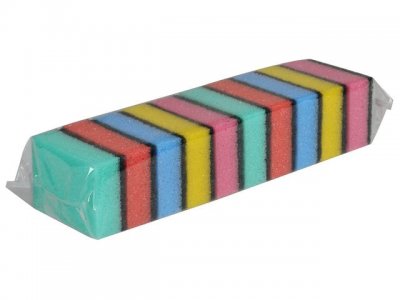 Rengöringssvamp flerfärgad 9x6cm 10/FP