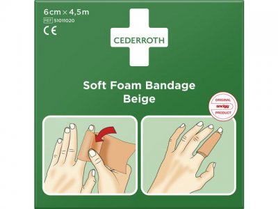 Plåster CEDERROTH SoftFoam beige6cmx4,5m