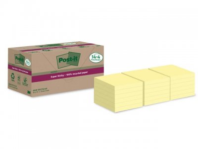 Notes POST-IT SS 76x76mm rec gul 18/FP