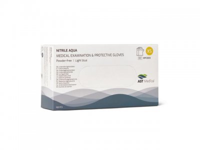 Nitrilhandske Puderfri Blå XS 100/FP
