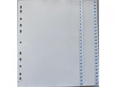 Plastregister LYRECO A4 PP 1-52 vit